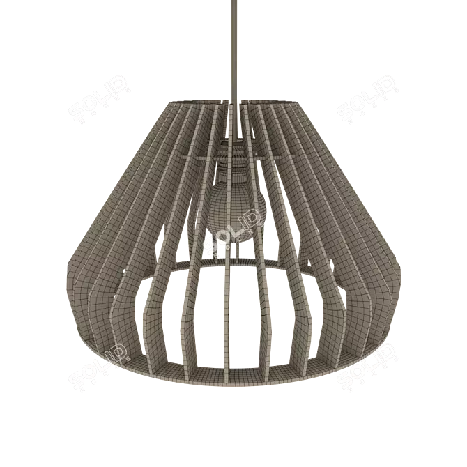 Parametric Wooden Pendant Light 3D model image 2