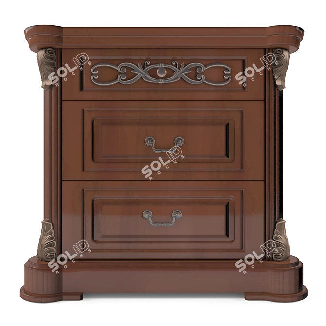 Sleek Oak Chest of Drawers 3D model image 2