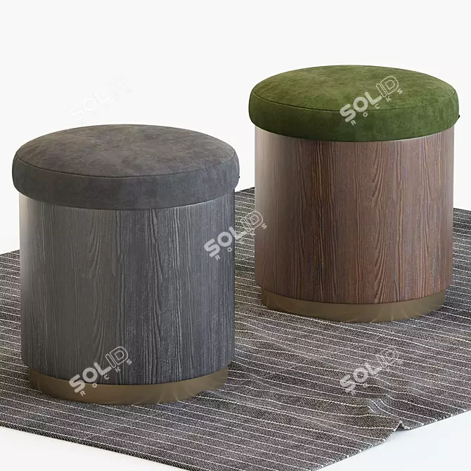 Lune Stools: Versatile and Chic 3D model image 2