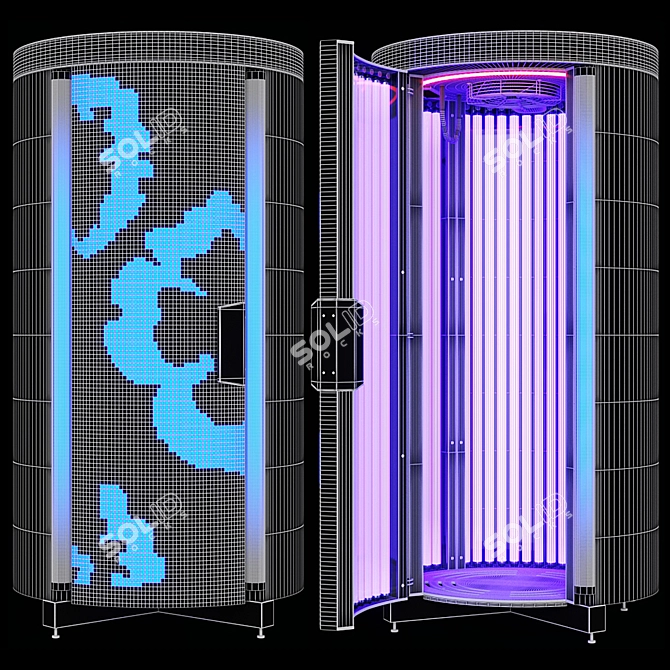 Sunflower V50 Vertical Tanning Bed 3D model image 4