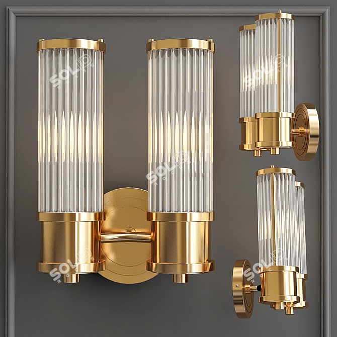 Claridges Antique Brass Wall Lamp 3D model image 1