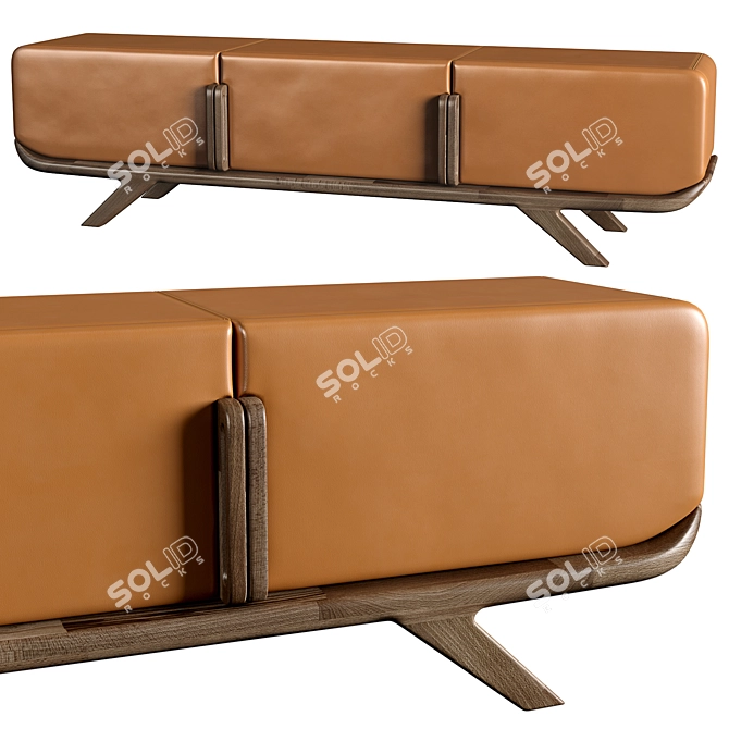 Luxury Leather Polo Sideboard 3D model image 1