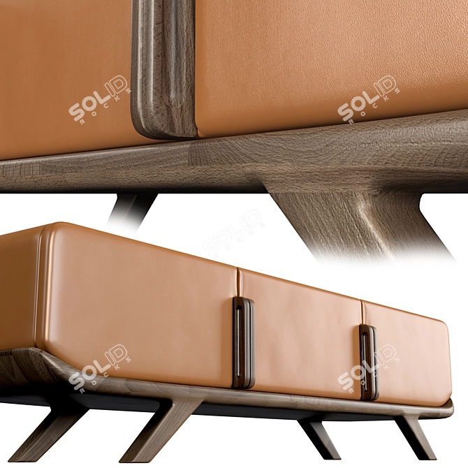 Luxury Leather Polo Sideboard 3D model image 4