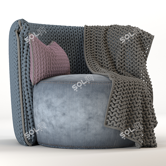 Modern Fabric Sofa | 42cm Radius | 70cm Height 3D model image 1
