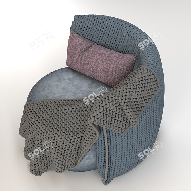 Modern Fabric Sofa | 42cm Radius | 70cm Height 3D model image 2