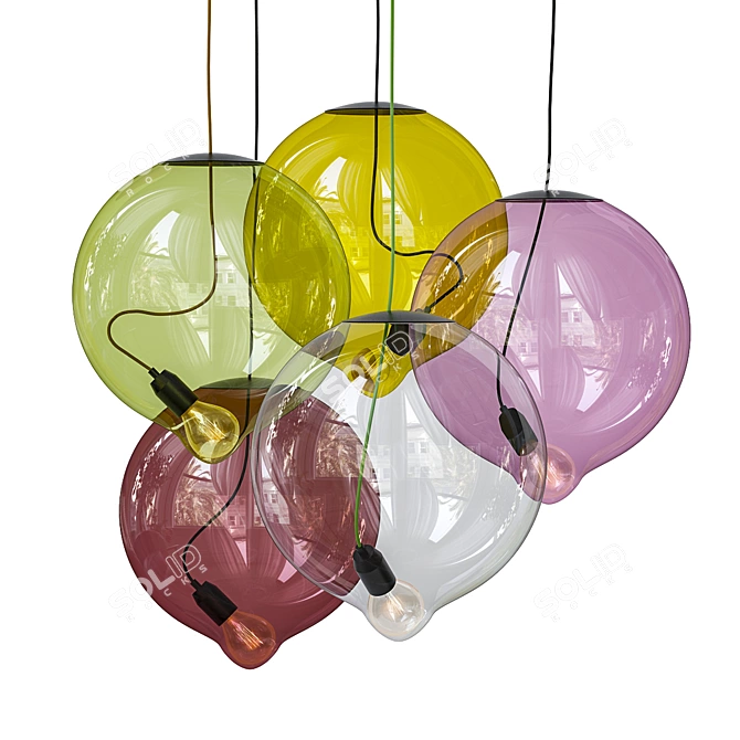 Modern Cappellini Meltdown Suspension Lamp 3D model image 1