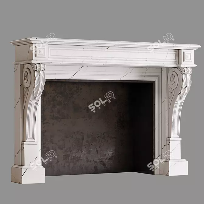 Modern Electric Fireplace: 1050x1467mm 3D model image 1