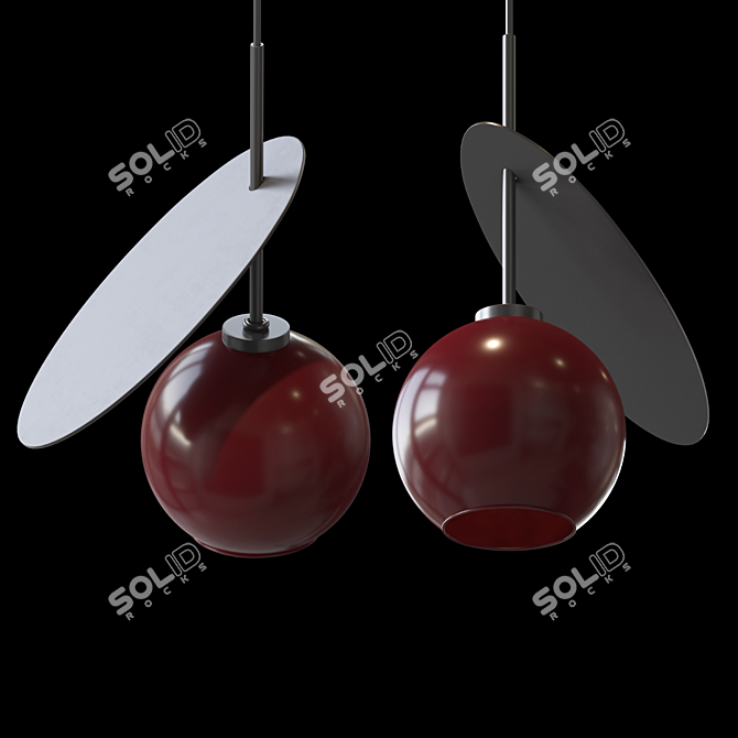 Cherry Glass Pendant Lamp 3D model image 2