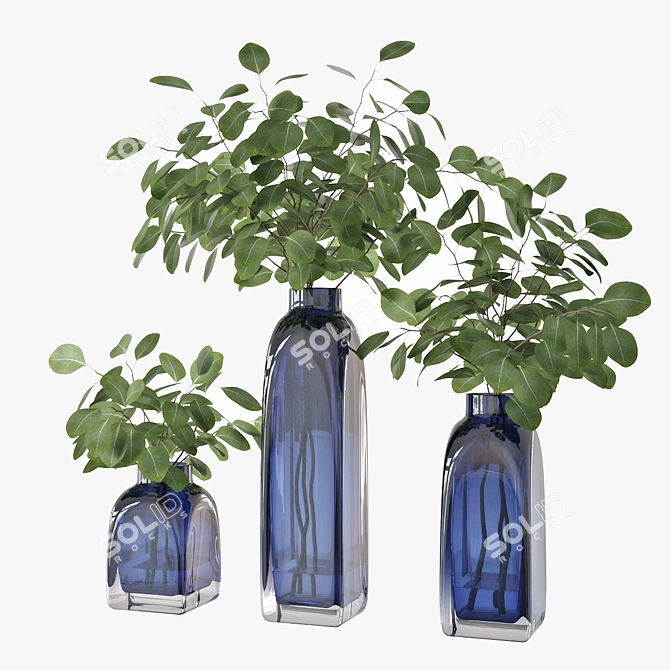 Eucalyptus Silver Dollar Vase - LSA Taffeta 3D model image 1