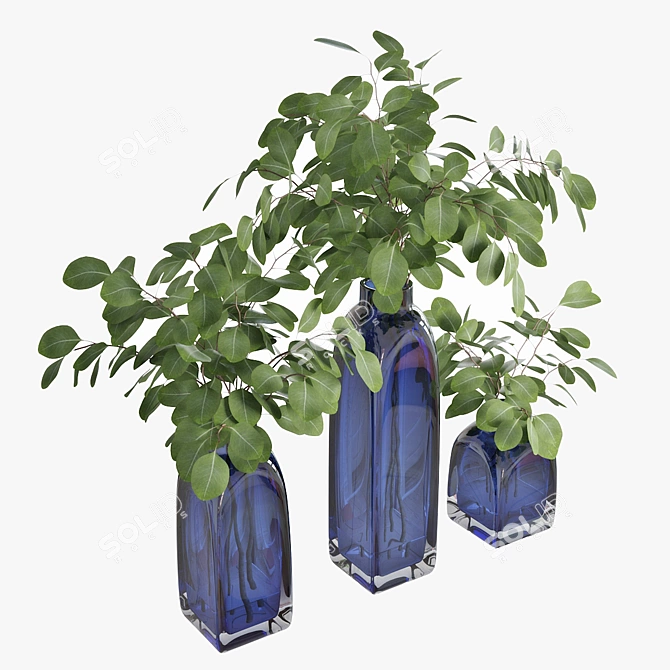 Eucalyptus Silver Dollar Vase - LSA Taffeta 3D model image 2