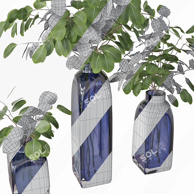 Eucalyptus Silver Dollar Vase - LSA Taffeta 3D model image 4