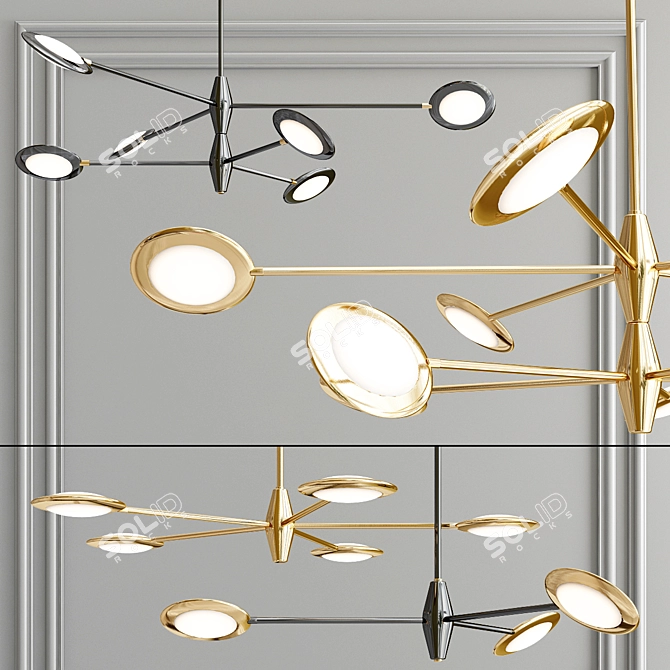 Elegant LED Chandelier: Rim Collection 3D model image 2