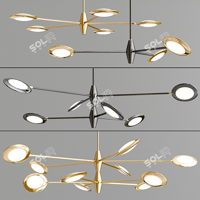 Elegant LED Chandelier: Rim Collection 3D model image 3