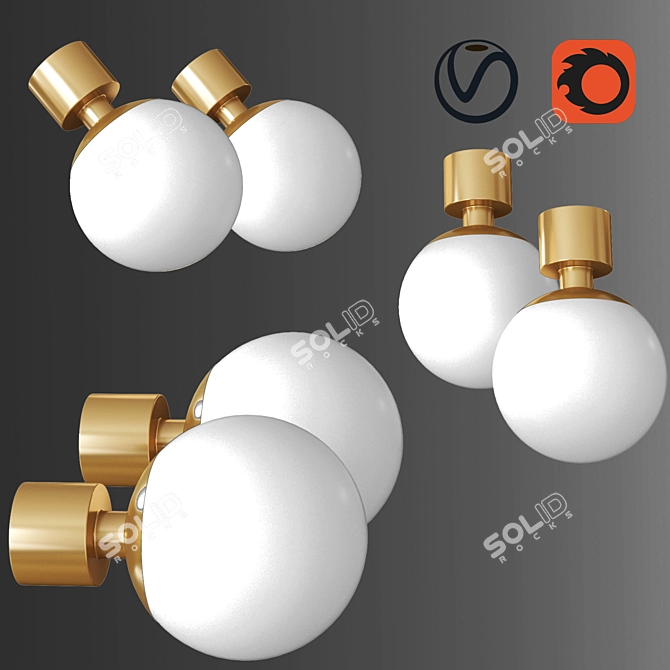 Elegant Pawn Wall & Ceiling Lamp 3D model image 4