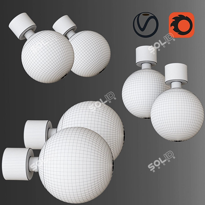 Elegant Pawn Wall & Ceiling Lamp 3D model image 5