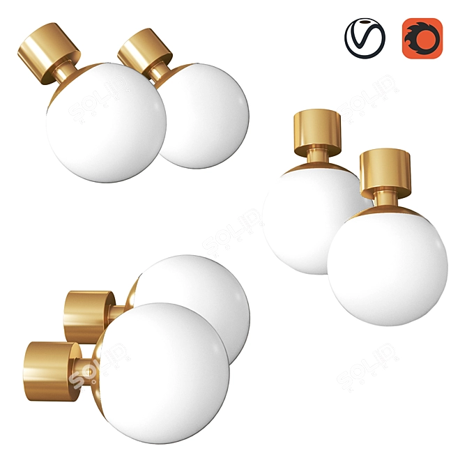 Elegant Pawn Wall & Ceiling Lamp 3D model image 6