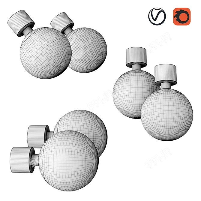 Elegant Pawn Wall & Ceiling Lamp 3D model image 7