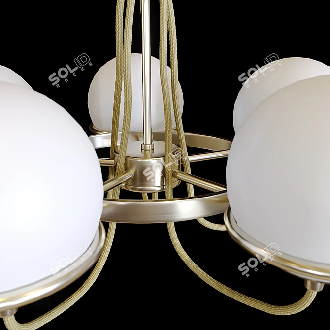 Elegant Bergamo Chandelier with 5 Arms 3D model image 2