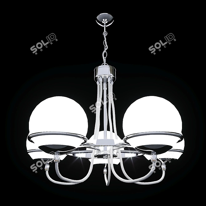 Elegant Bergamo Chandelier with 5 Arms 3D model image 3