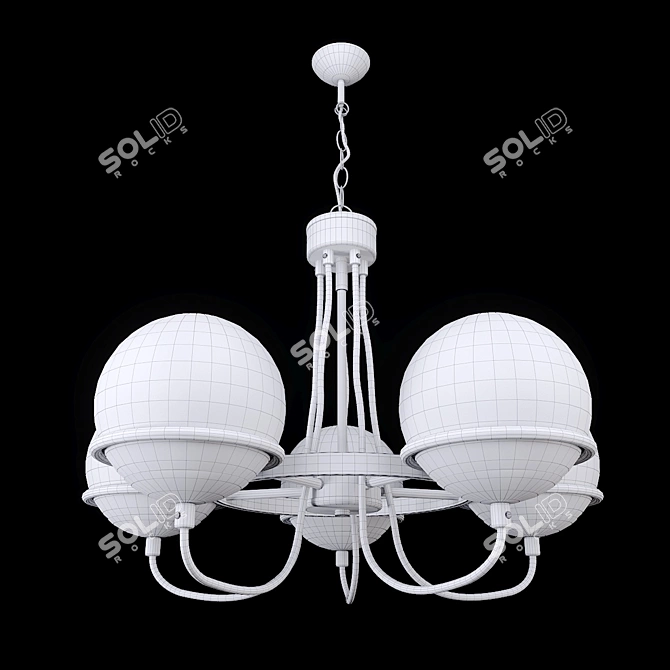 Elegant Bergamo Chandelier with 5 Arms 3D model image 4