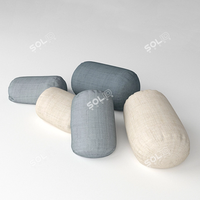 Sausage-shaped Pillow Set 3D model image 1