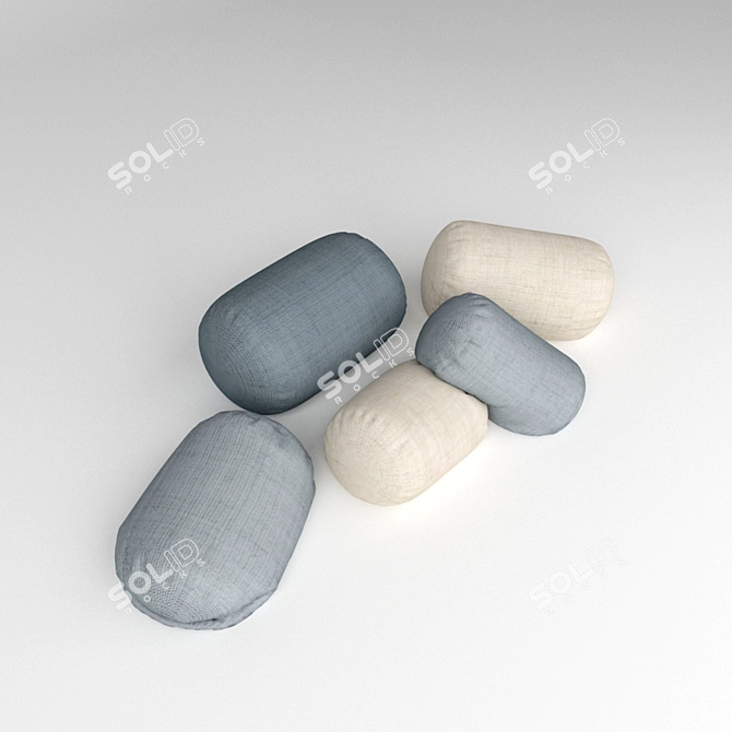 Sausage-shaped Pillow Set 3D model image 2
