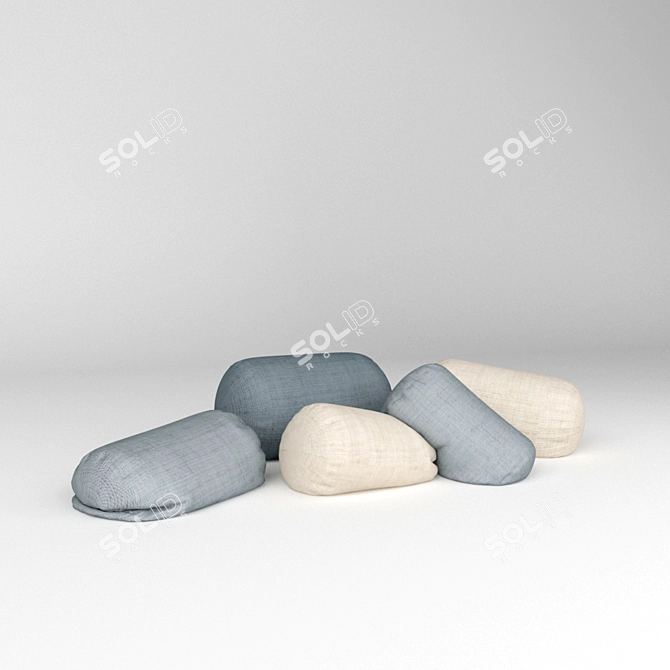 Sausage-shaped Pillow Set 3D model image 3