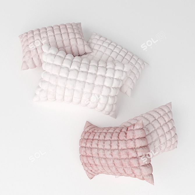 Modern Rectangular Pillow Set 3D model image 1