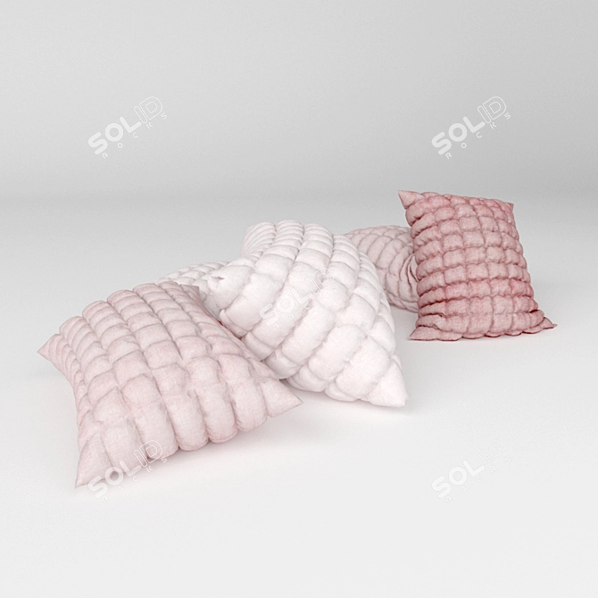 Modern Rectangular Pillow Set 3D model image 2