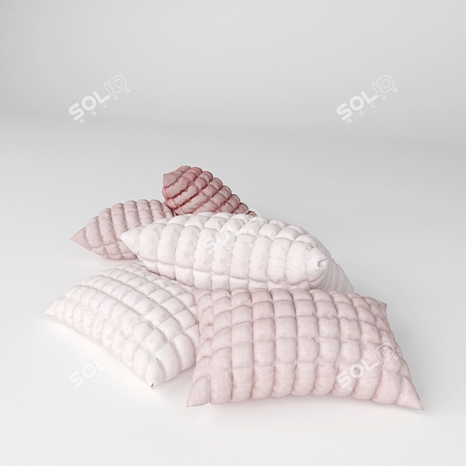 Modern Rectangular Pillow Set 3D model image 3
