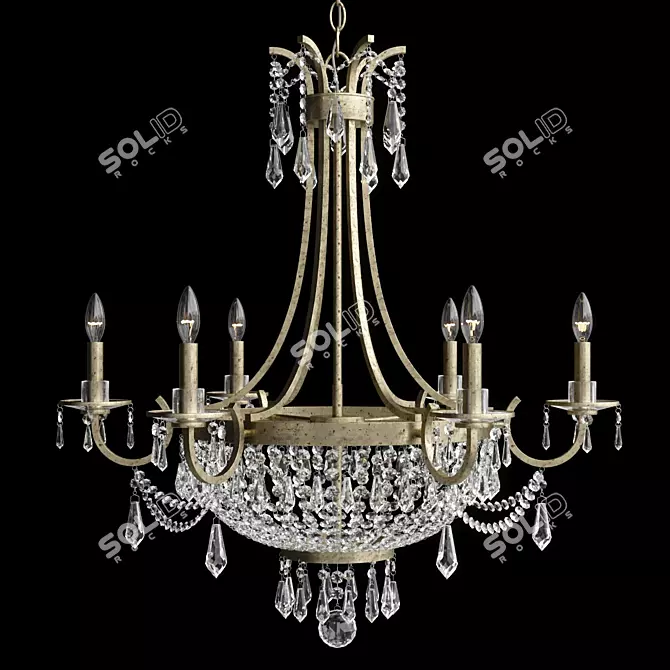 Elegant 6-Light Claiborne Chandelier 3D model image 1