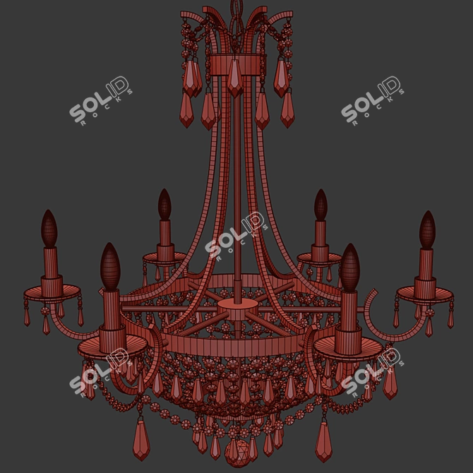 Elegant 6-Light Claiborne Chandelier 3D model image 2