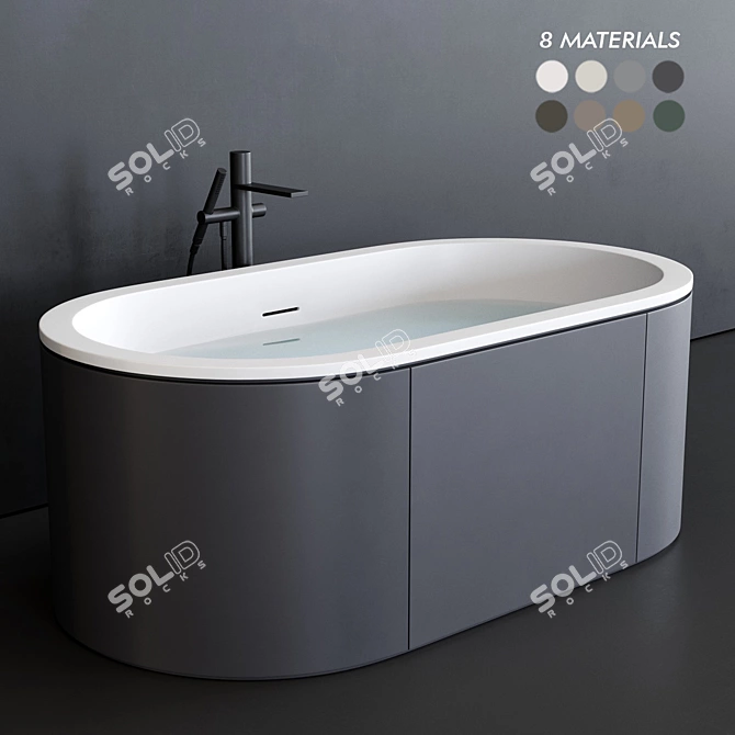 Arcadia Cibele: Freestanding Livingtec® Bathtub 3D model image 1