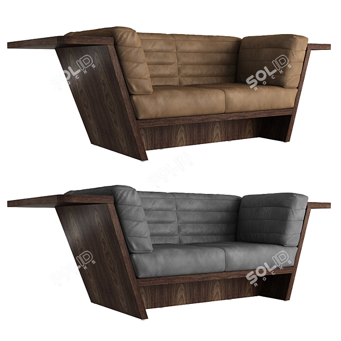 Riva 1920 Dynamik 2-Seat Sofa: Modern Elegance in Compact Design 3D model image 3