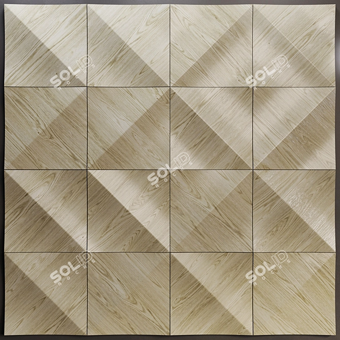 Reef Wood Wall Panels: Stylish & Durable 3D model image 5