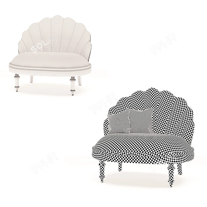 Elegant Sabrina Clam Chair 3D model image 3