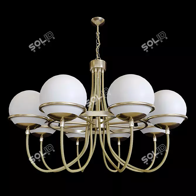 Elegant Bergamo 8-Light Chandelier 3D model image 1