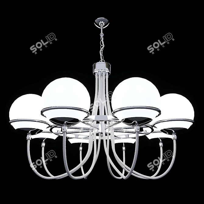 Elegant Bergamo 8-Light Chandelier 3D model image 3