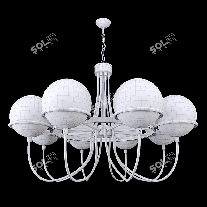 Elegant Bergamo 8-Light Chandelier 3D model image 4