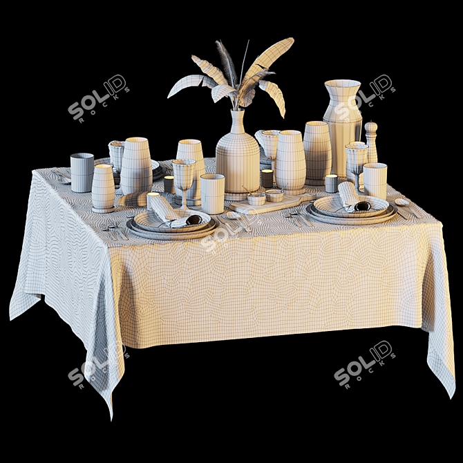 Elegant Table Setting Set 3D model image 5