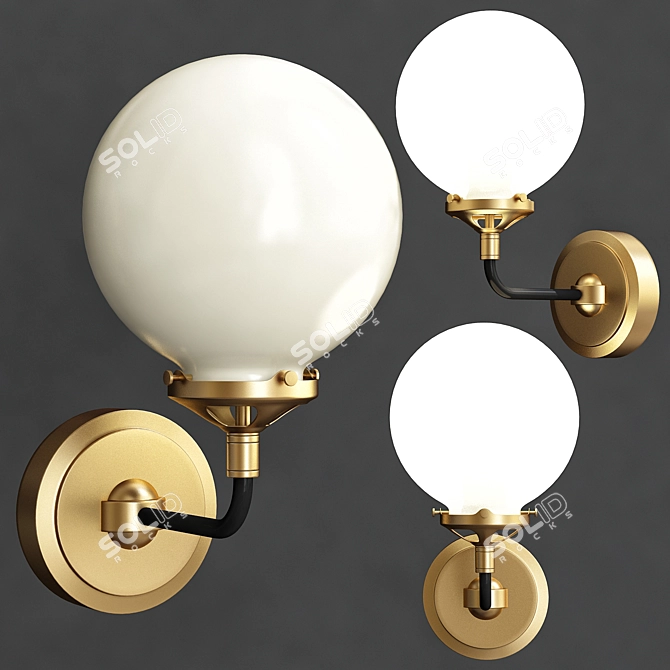 RH Bistro Globe Brass Sconce 3D model image 3