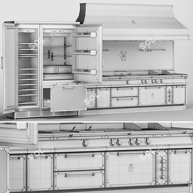 Italian Crafted Officer Gullo Kitchen 3D model image 5