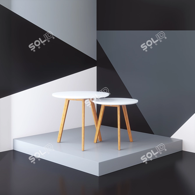 Scandi Modern Coffee Table 3D model image 1