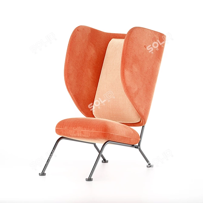 Sleek Modern Arm Chair 3D model image 1