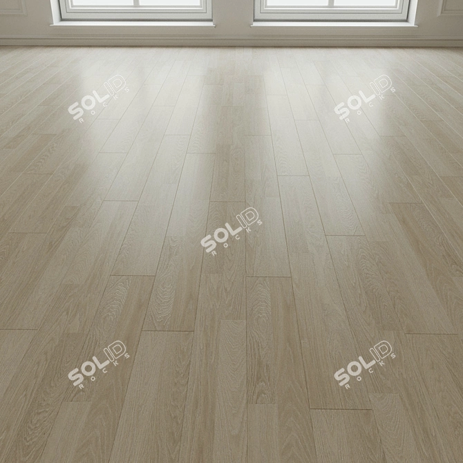 Authentic Parquet Flooring: Laminate with Natural Wood Finish 3D model image 1