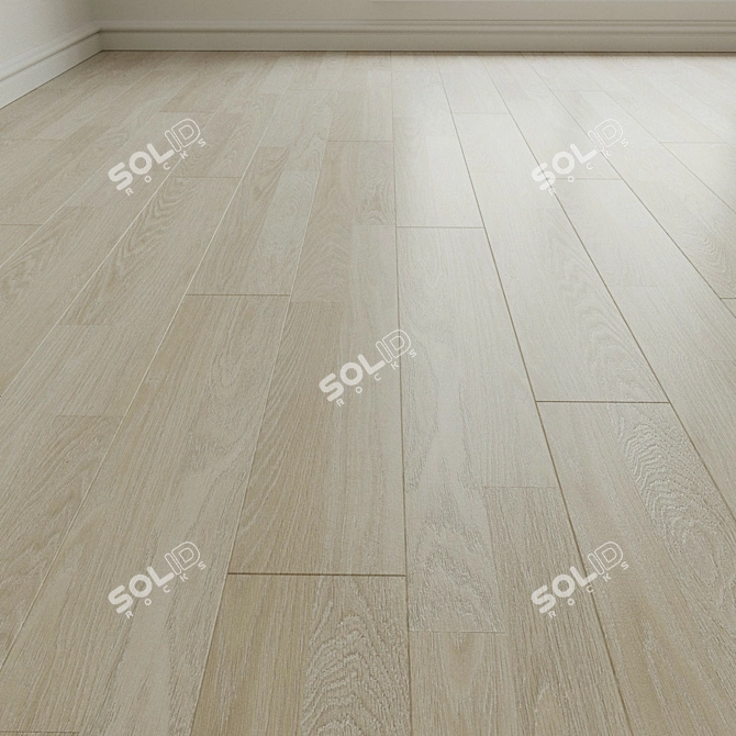 Authentic Parquet Flooring: Laminate with Natural Wood Finish 3D model image 2