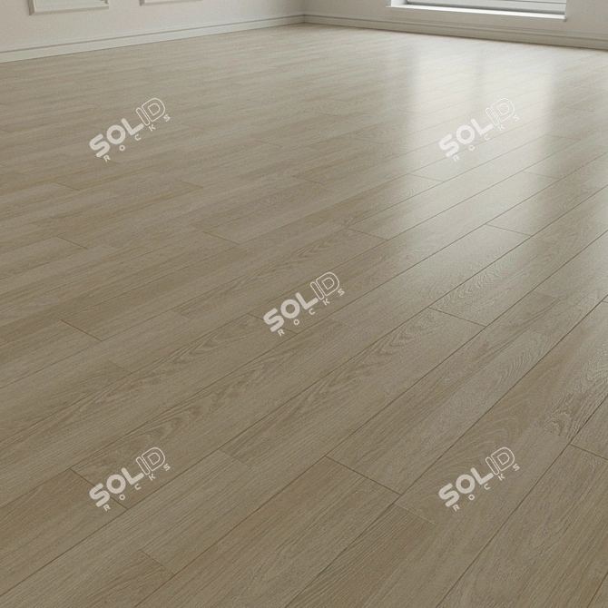 Authentic Parquet Flooring: Laminate with Natural Wood Finish 3D model image 3