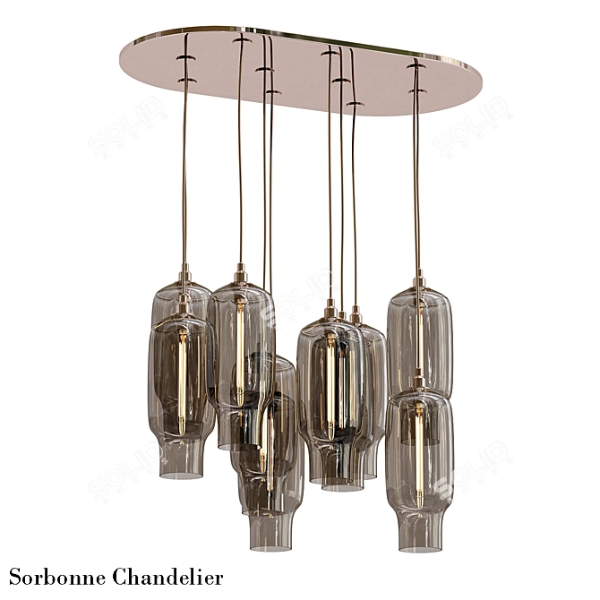 Elegant Sorbonne Chandelier 3D model image 1