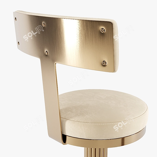 Title: Luxury Swivel Gold Bar Chair 3D model image 2