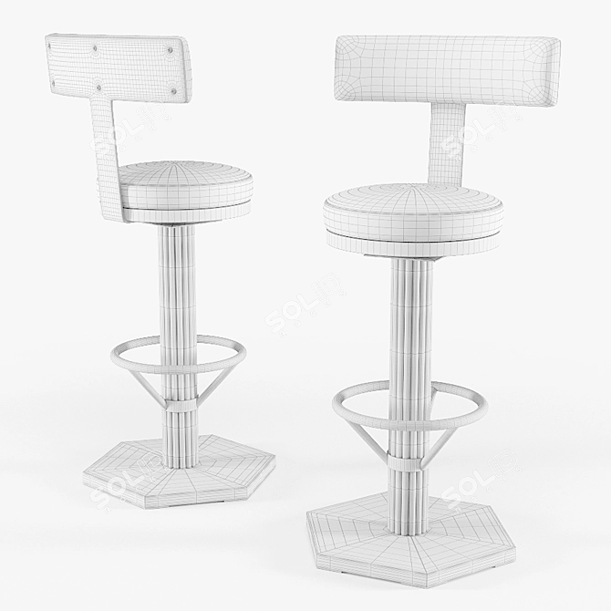 Title: Luxury Swivel Gold Bar Chair 3D model image 3